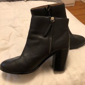 GENUINE leather heeled booties